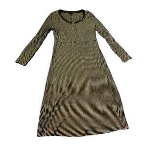 Who What Wear Black White Striped Ribbed T-shirt Dress Sz XL Casual Stretchy